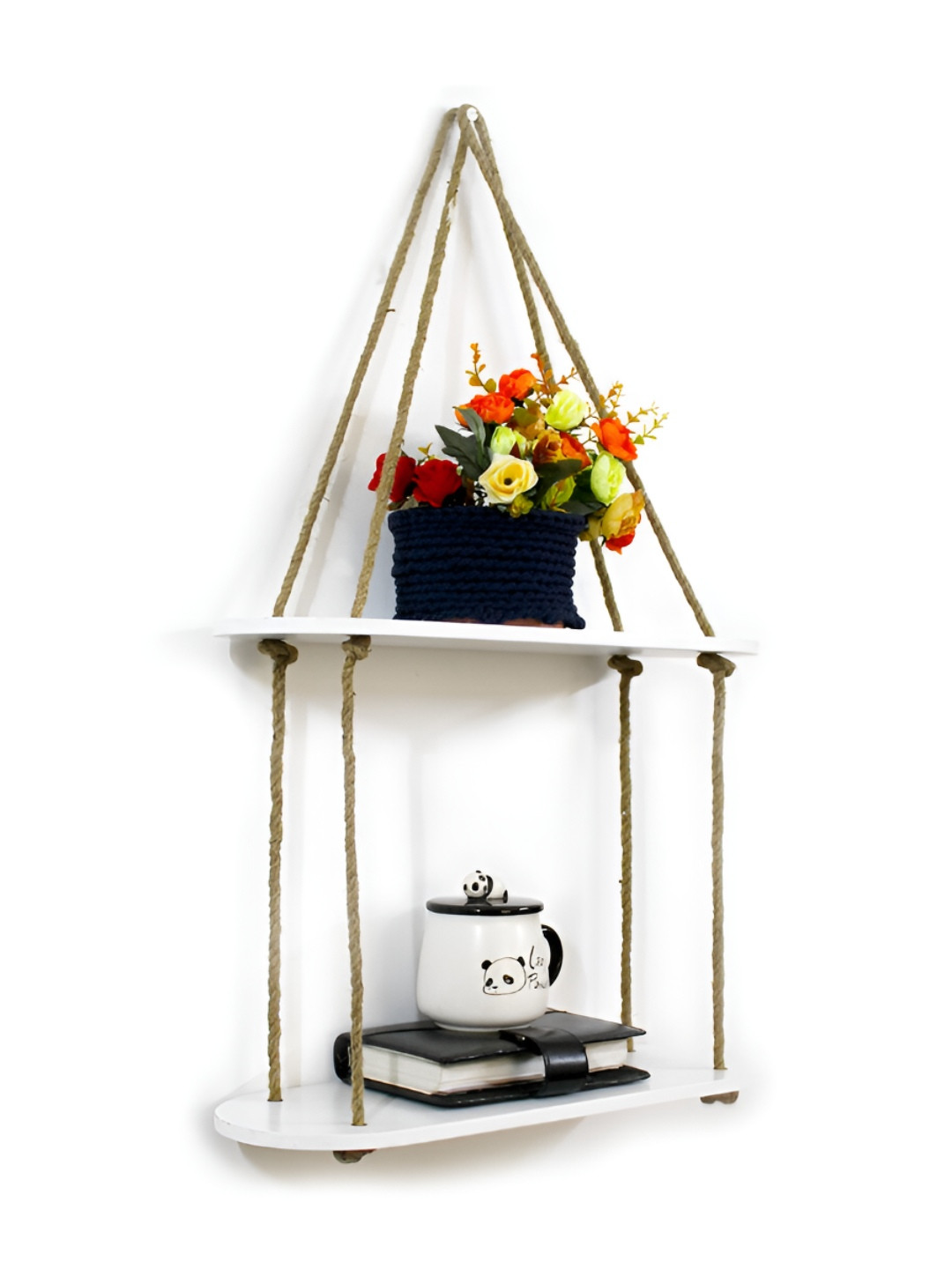 VAH Kya Bat Hai !! Wooden 2-Tier Floating Wall Shelf