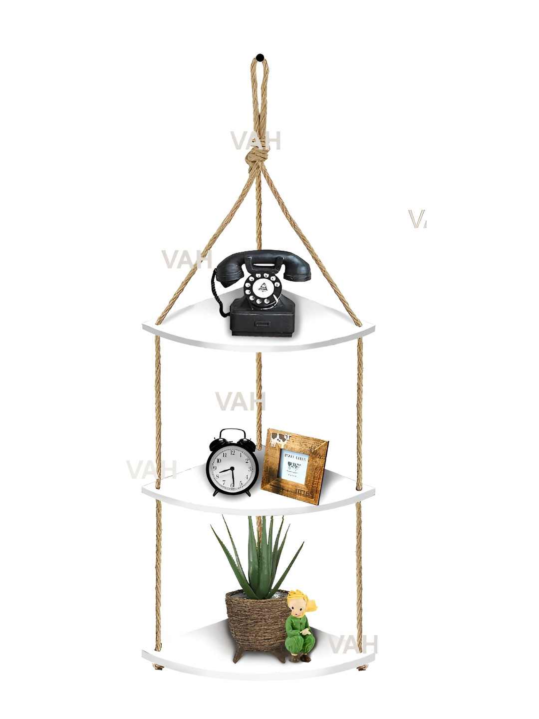 VAH Kya Bat Hai !! Wooden Floating 3-Tier Wall Shelves