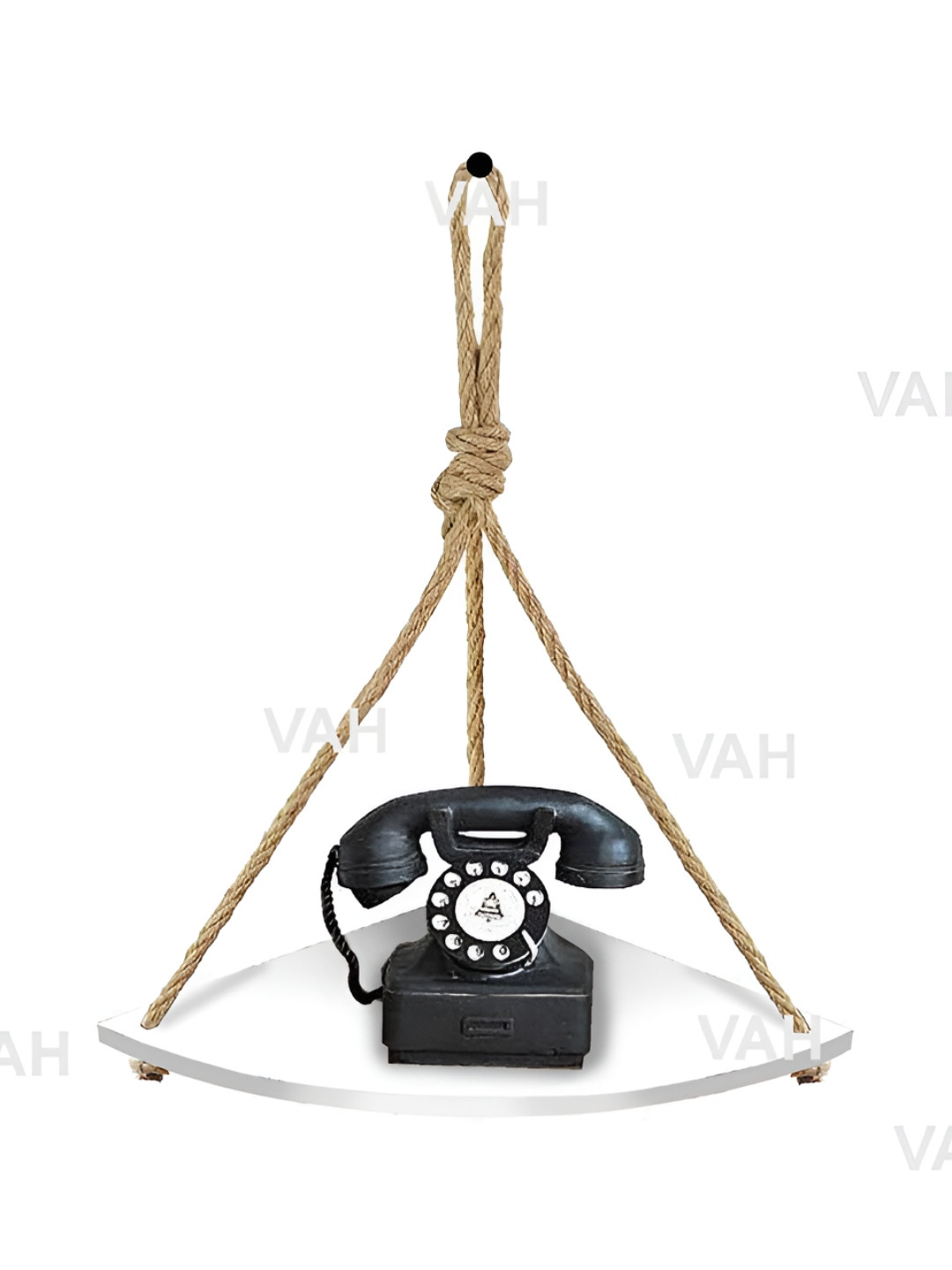 VAH Kya Bat Hai !! White & Beige Wooden Floating Corner Wall Shelf