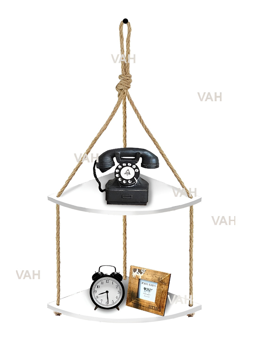 VAH Kya Bat Hai !! Wooden Floating 2-Tier Wall Hanging Shelf