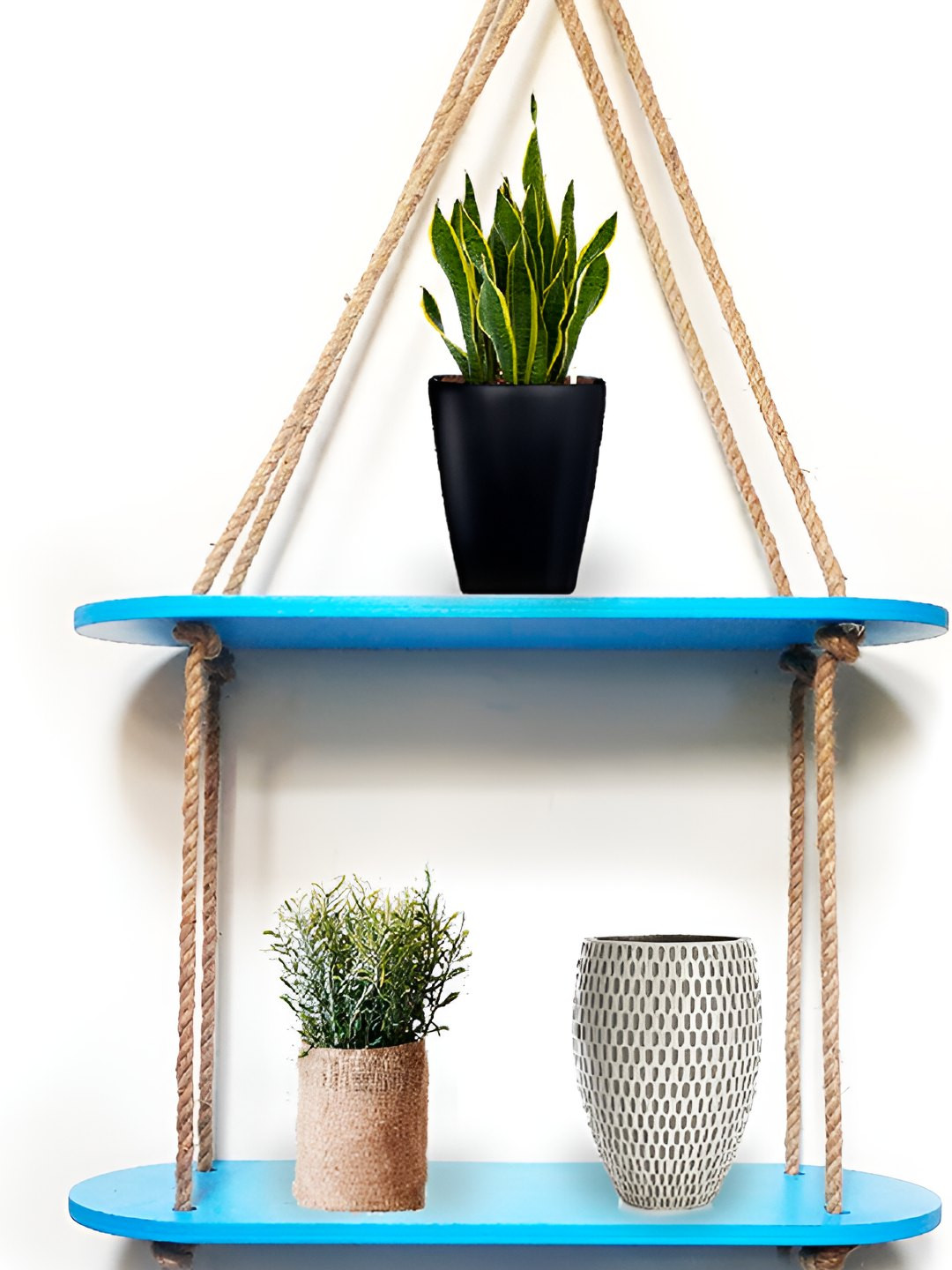 VAH Kya Bat Hai !! Blue 2 Layer Wooden Floating Shelves