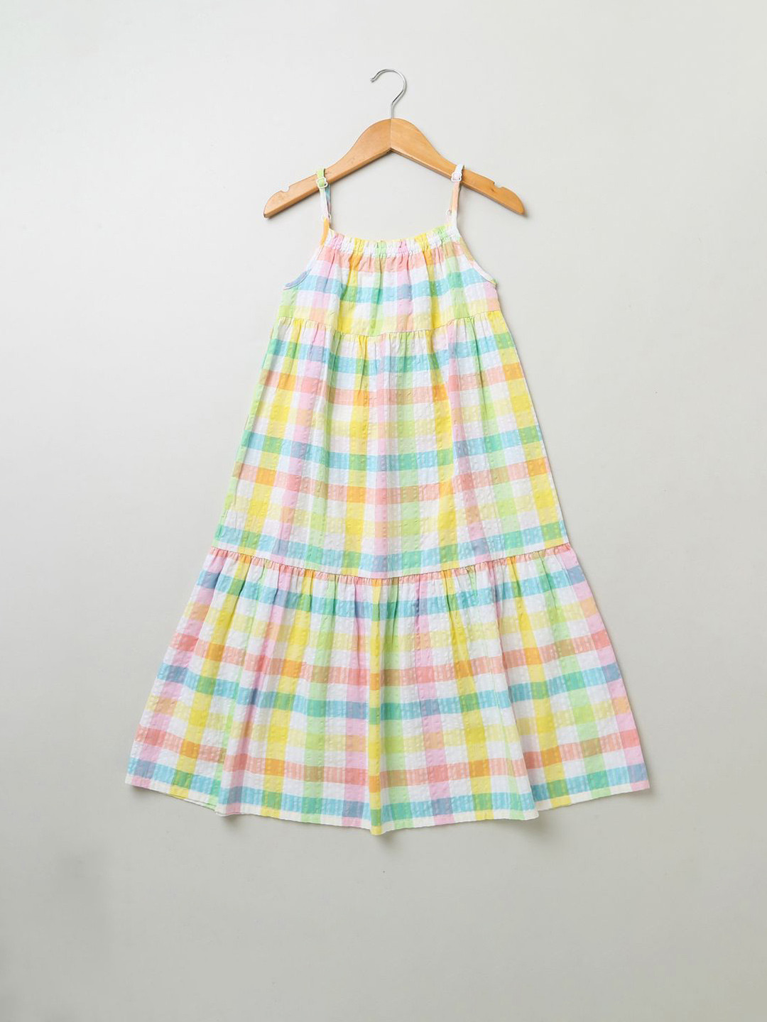 Sweetlime By AS Girls Checked Organic Cotton A-Line Dress