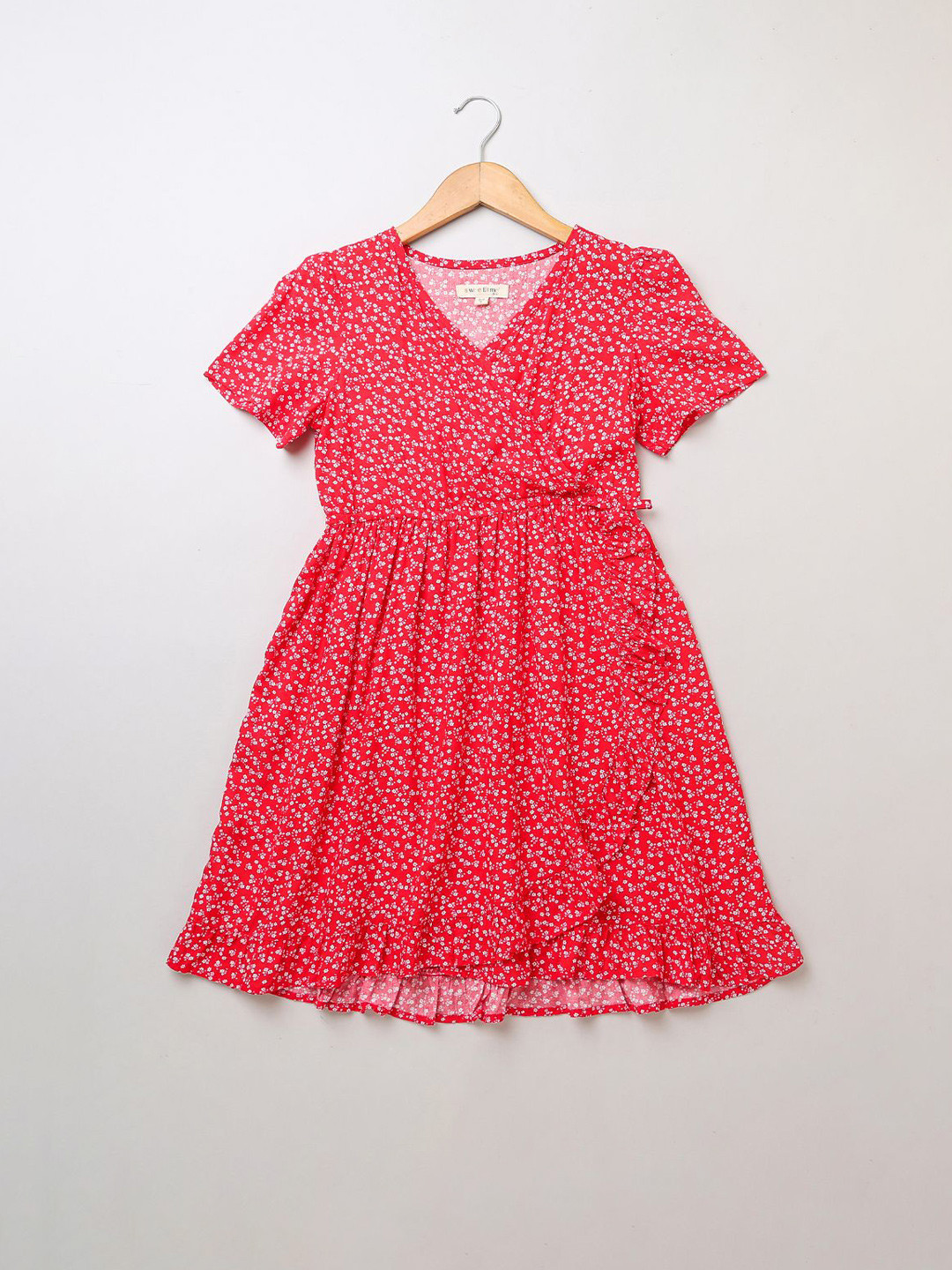 Sweetlime By AS Girls Floral Printed Fit & Flare Dress