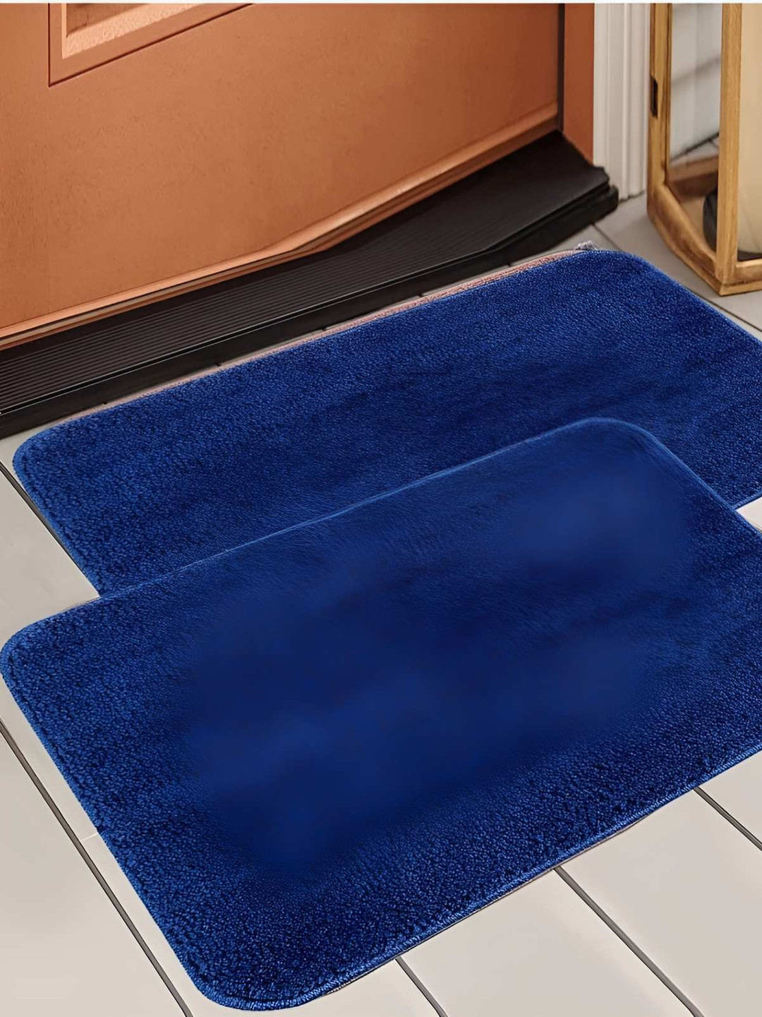 Bajo's 2-pcs Blue Anti-skid & Super Soft Doormats