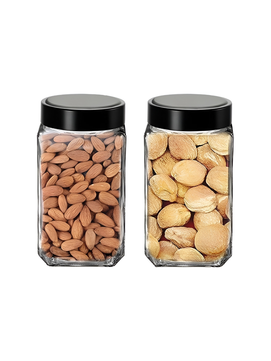 Coozico Transparent Glass Dishwasher Safe Screw Top Canister