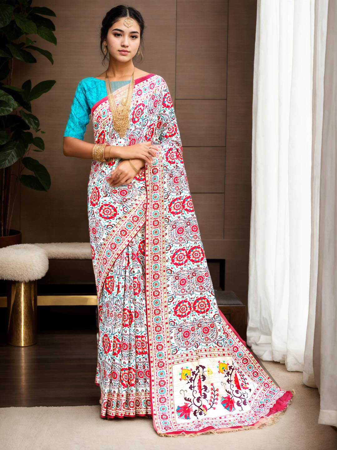 Ishin Ethnic Motifs Pure Crepe Silk Saree