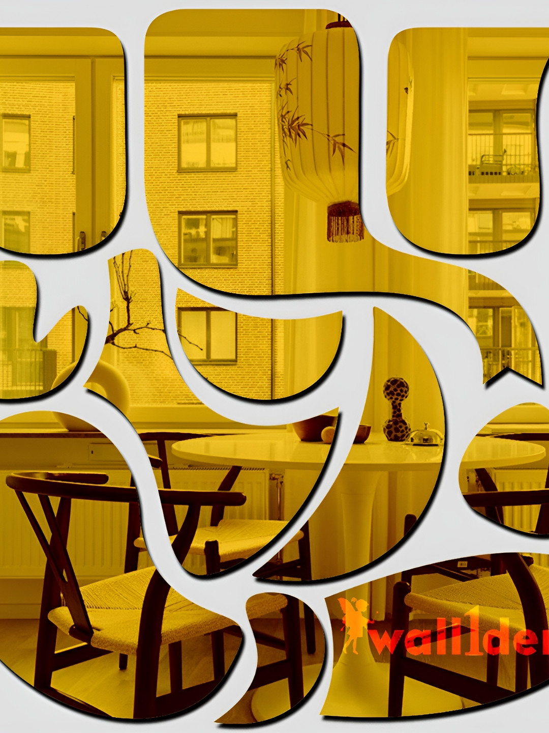 Wall1ders Gold-Toned Ganesha 3D mirror wall stickers