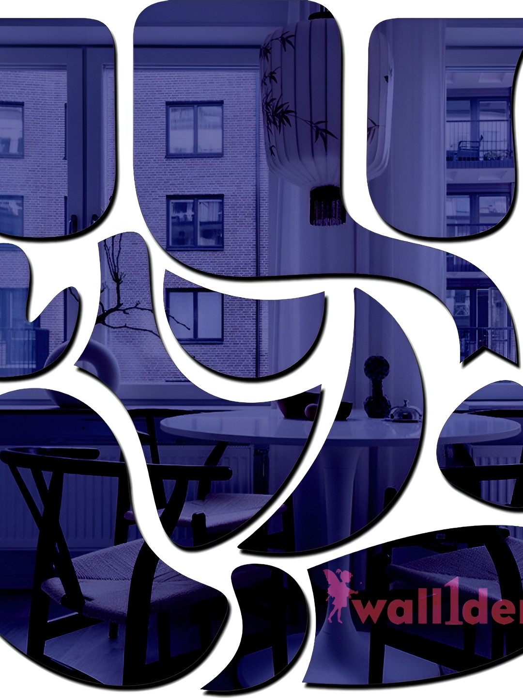 Wall1ders Blue Ganesha Shape Self-Adhesive 3D-Mirror Wall Sticker