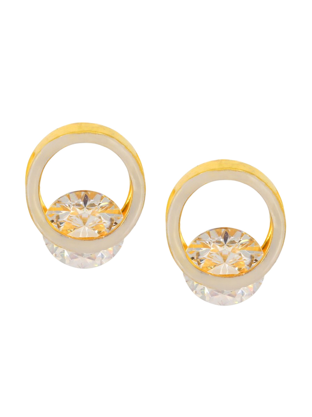 BHIMA 22K Hallmark 916 Purity Yellow Gold Roling Stone Stud