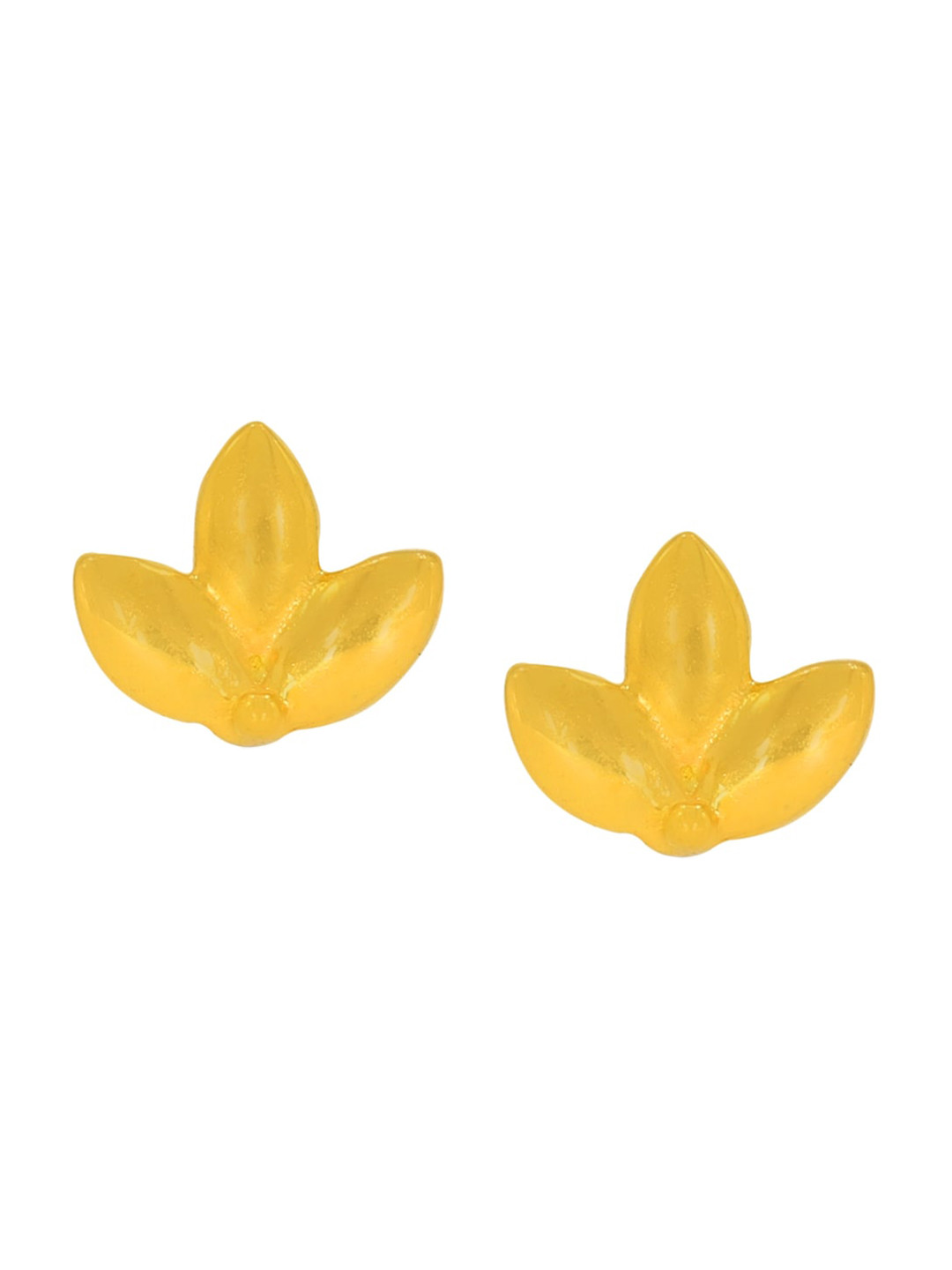 BHIMA 22K Hallmark 916 Purity Yellow Gold Moulding Leaf Stud