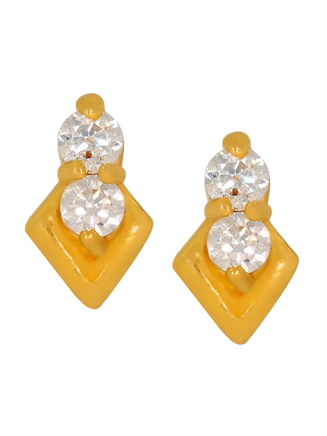 BHIMA 22K Hallmark 916 Purity Yellow Gold Dual Stone Stud