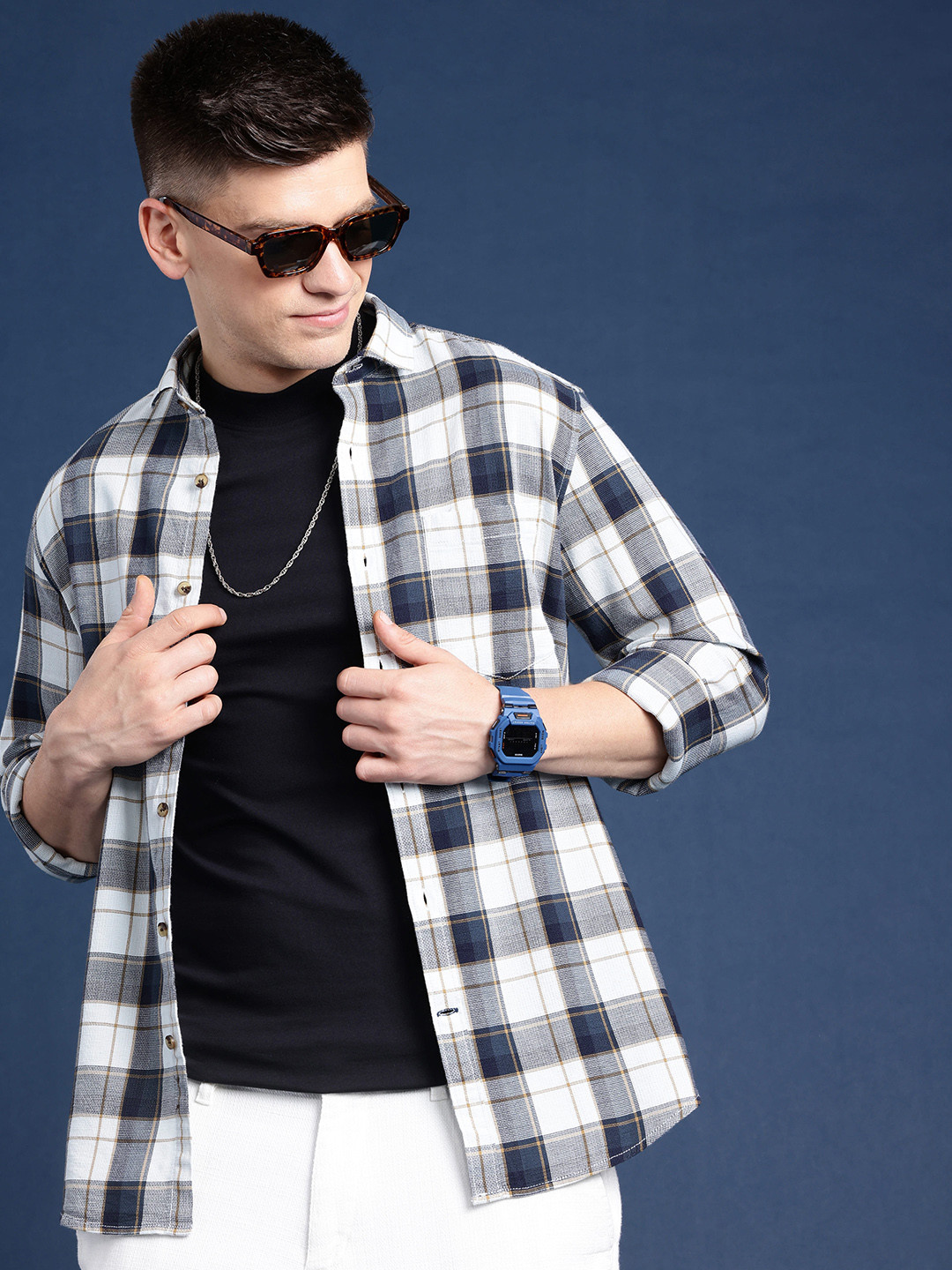 Mast & Harbour Men Standard Checked Cotton Casual Shirt