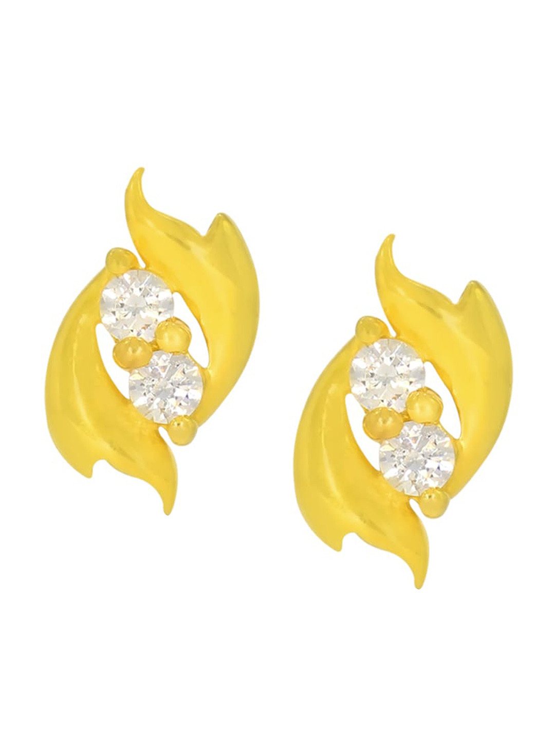 BHIMA 22K Hallmark 916 Purity Yellow Gold Molding Stone Studs
