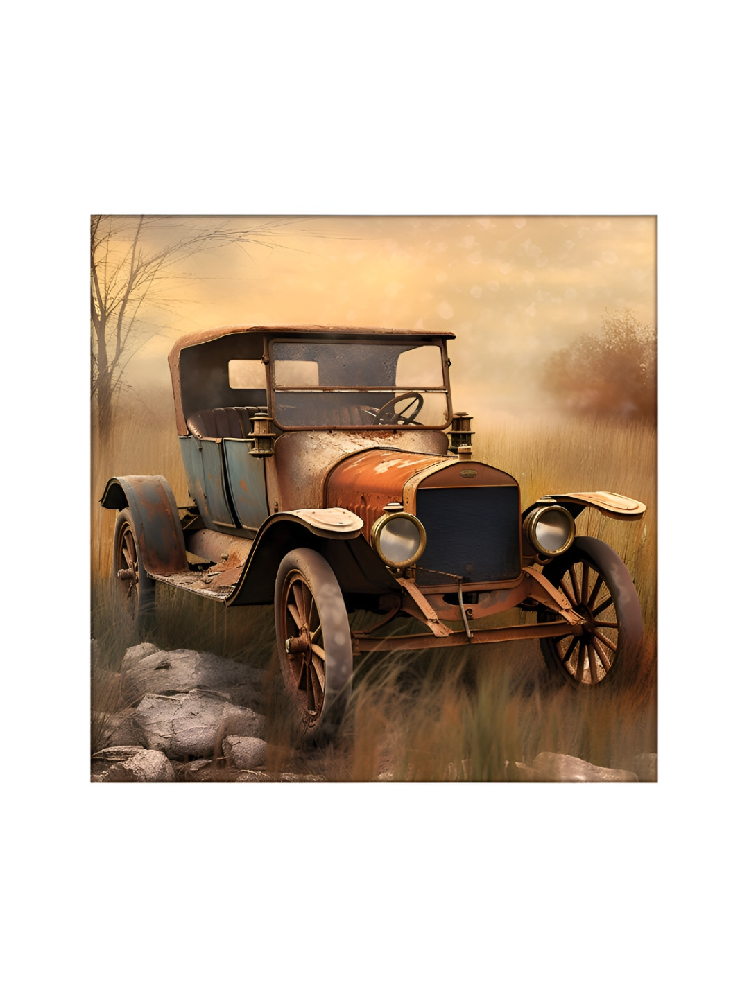 OLIVE TREE Beige & Grey Painting Wall Art