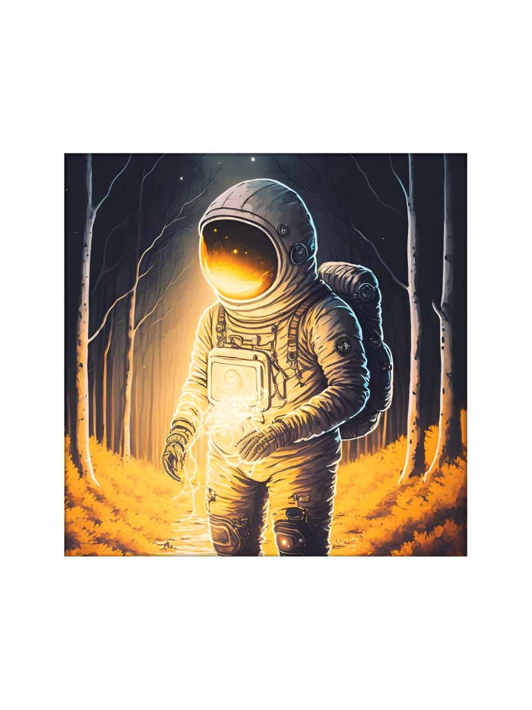 OLIVE TREE Blue & Yellow Abstract Painting Wall Art