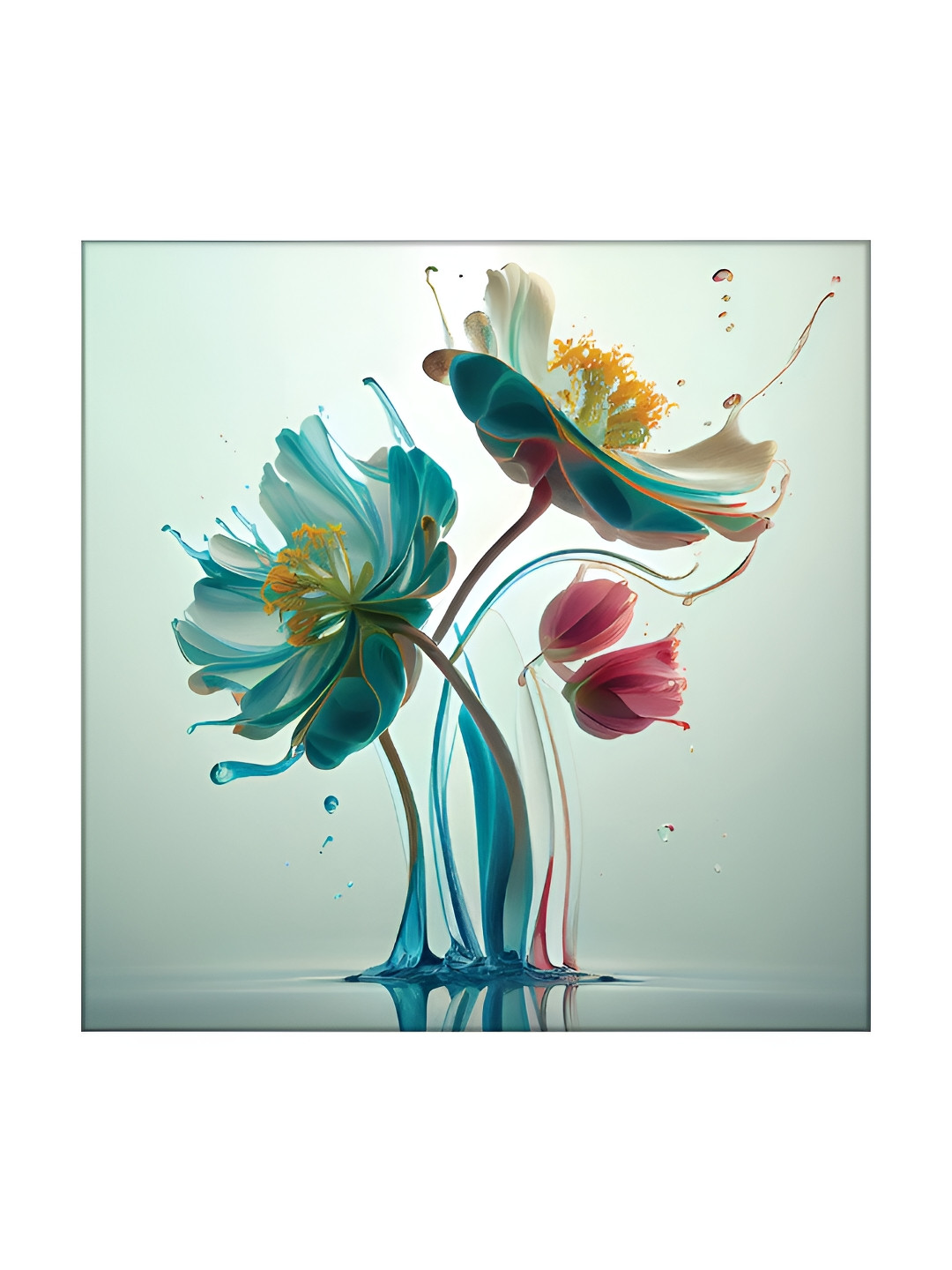 OLIVE TREE Green Canvas Wall Living Room Square Potrait Paintings Wall Art -24 x 24In