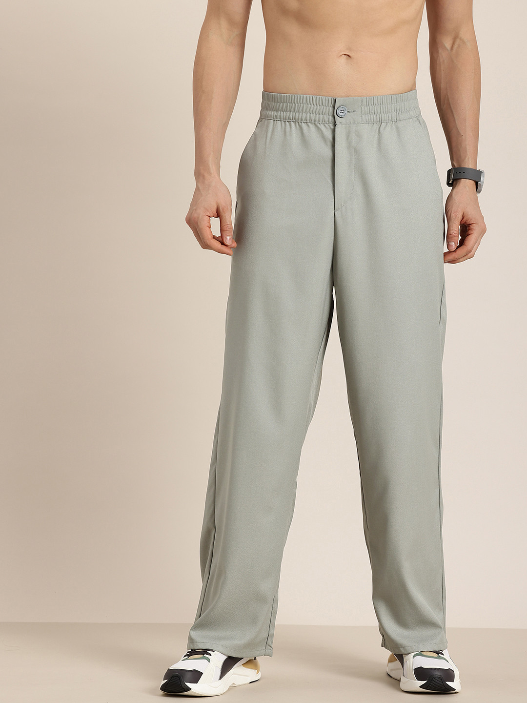 HERE&NOW Men Straight Fit Trousers