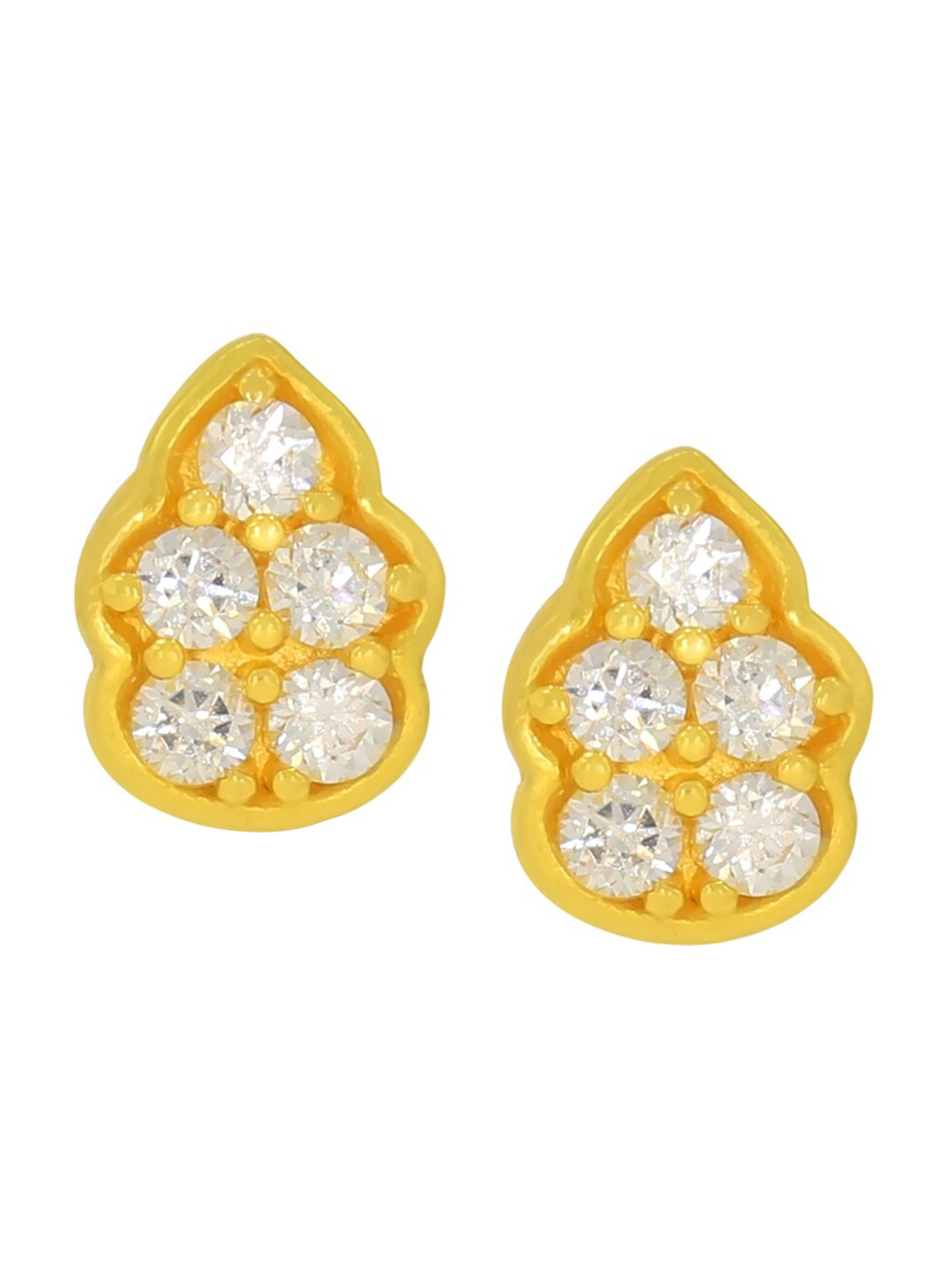 BHIMA 22K Hallmark 916 Purity Yellow Gold Studs With Stones