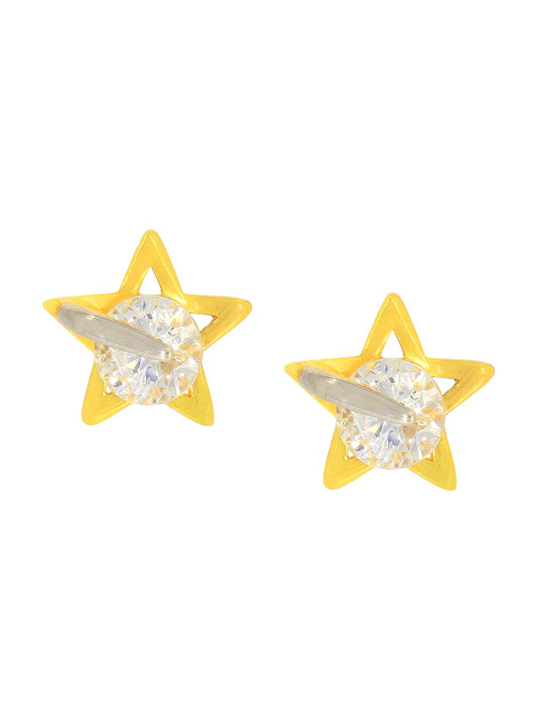BHIMA Jewels 22K Hallmark 916 Purity Yellow Gold Molding Stone Star Stud
