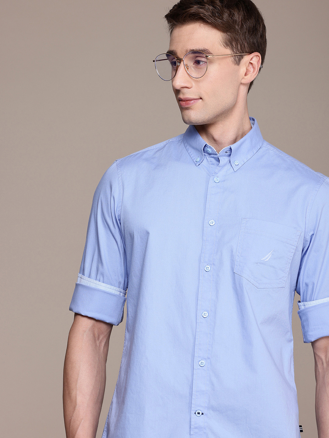 Nautica Slim Fit Button-Down Collar Casual Shirt