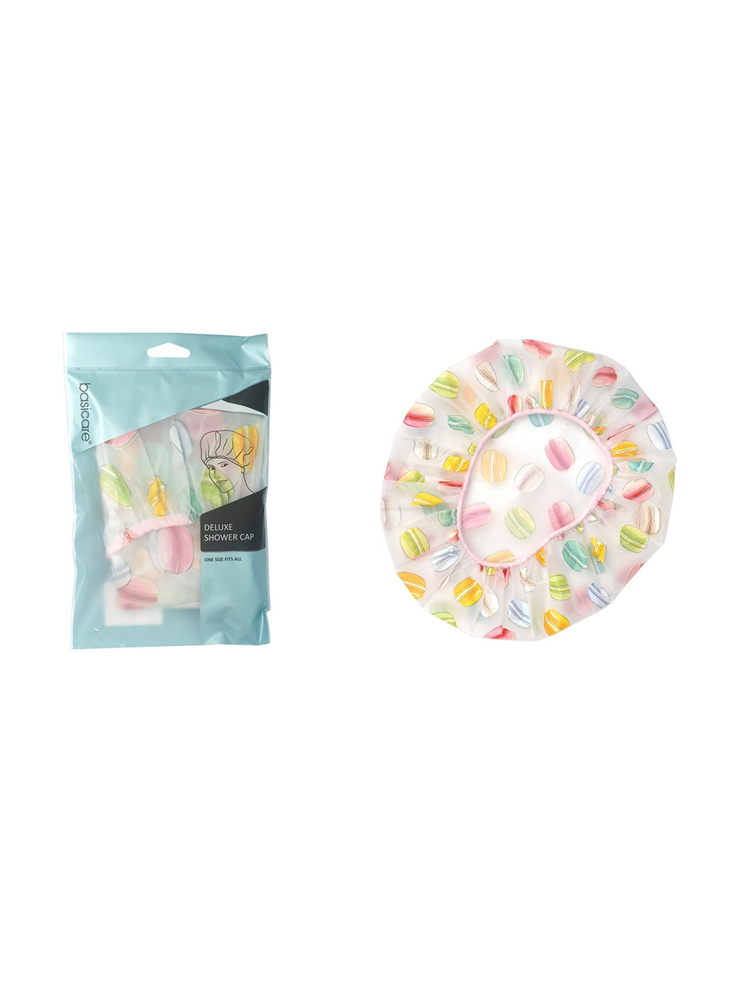basicare Set of 2 Printed Shower Cap - Pink Yellow