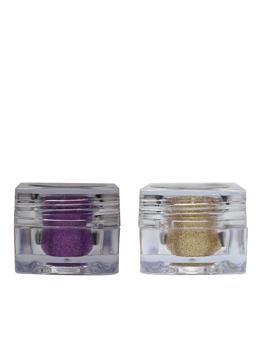 Veoni BELLE Set of 2 HD Holographic Glitter Eyeshadow 5 g each - Violet Purple & Pure Gold
