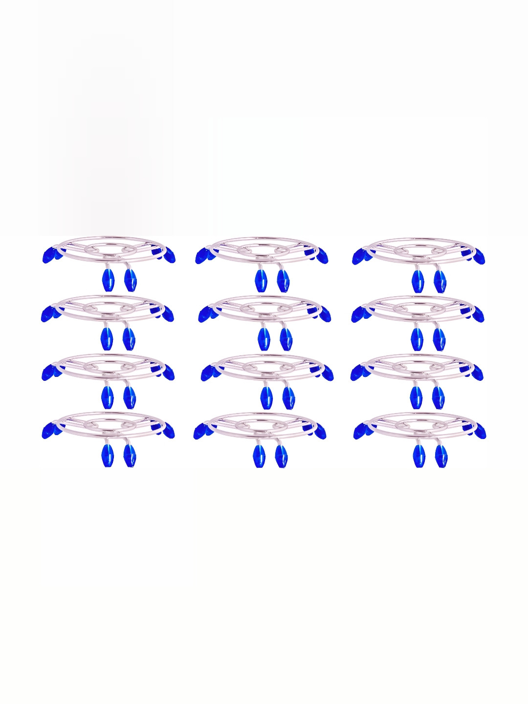 Shivshakti Arts Blue 12 Pcs Stainless Steel Cooker Stand