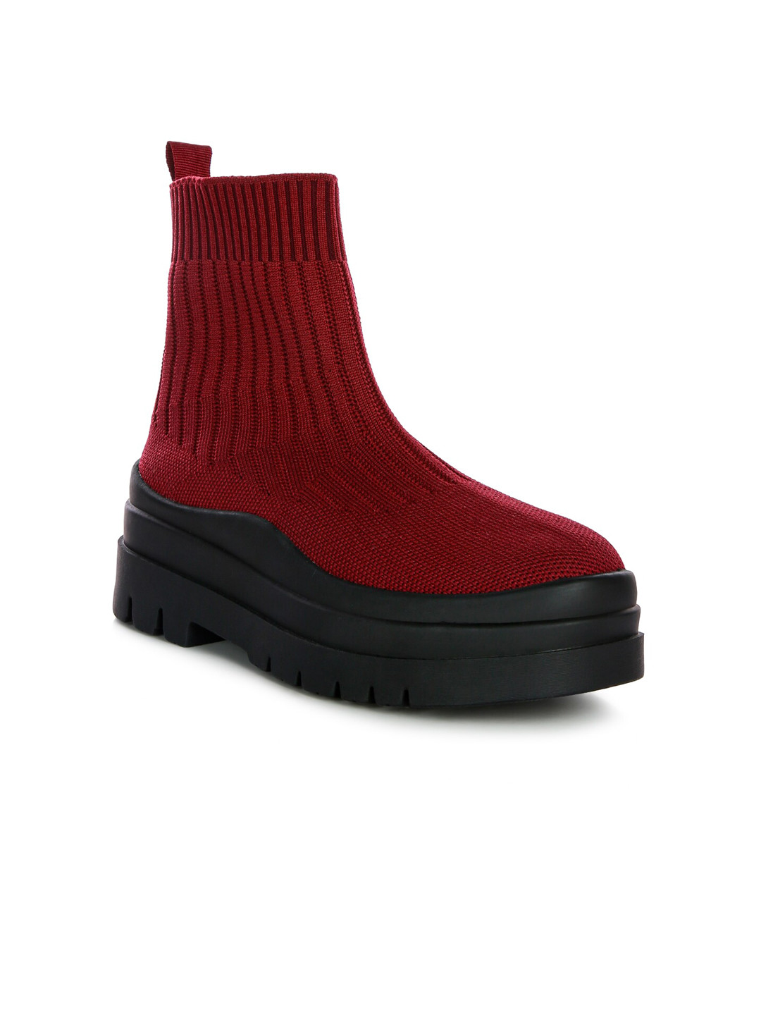 London Rag Women Textured Platform-Heeled Chunky Boots