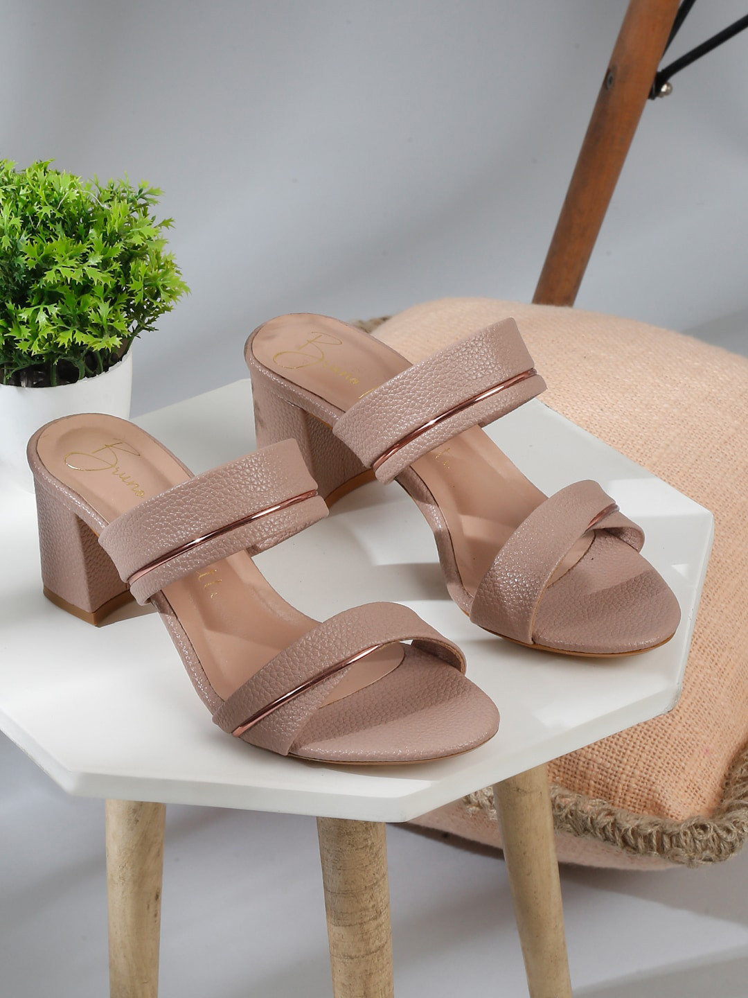 Bruno Manetti PU Block Sandals