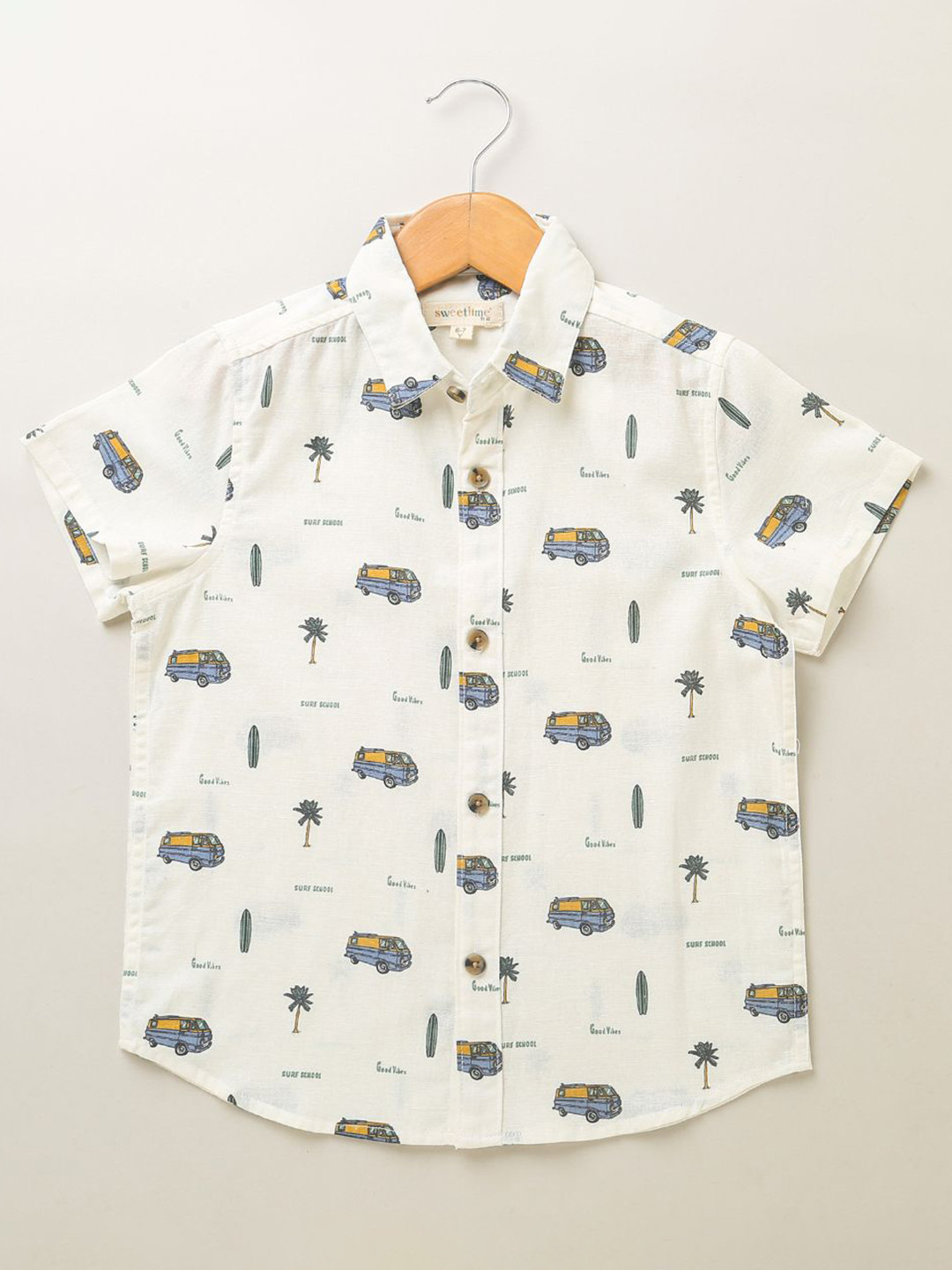 Sweetlime By AS Boys Standard Opaque Printed Casual Shirt