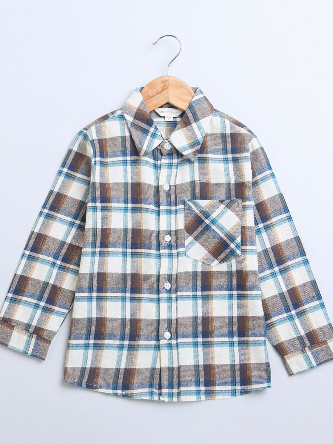 Sweetlime By AS Boys Standard Tartan Checks Opaque Checked Casual Shirt