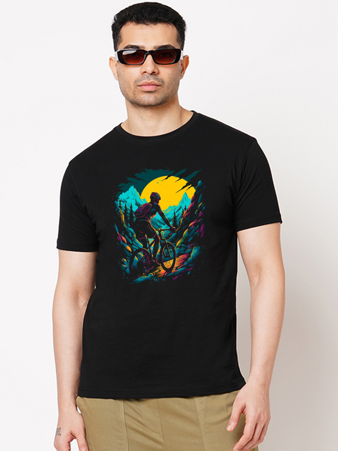 Wear Your Opinion Men Biker Printed Applique T-shirt
