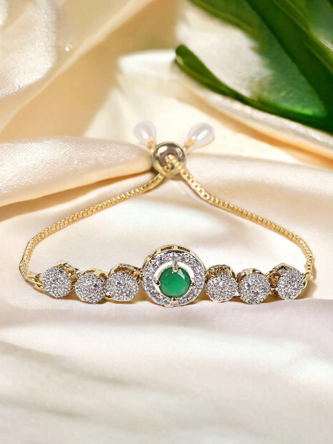 The Pari Gold-Plated American Diamond Wraparound Bracelet