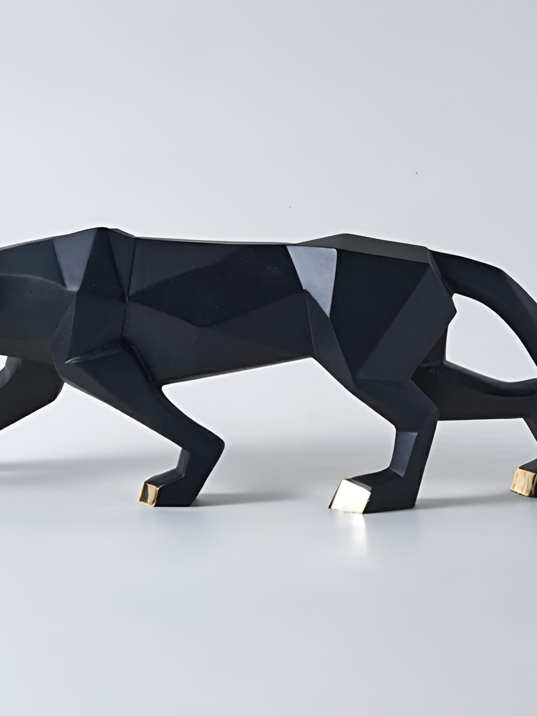 TECHEL Jaguar Black Polyresin Natural Prayer Room Medium Showpiece - 4.7 Inches