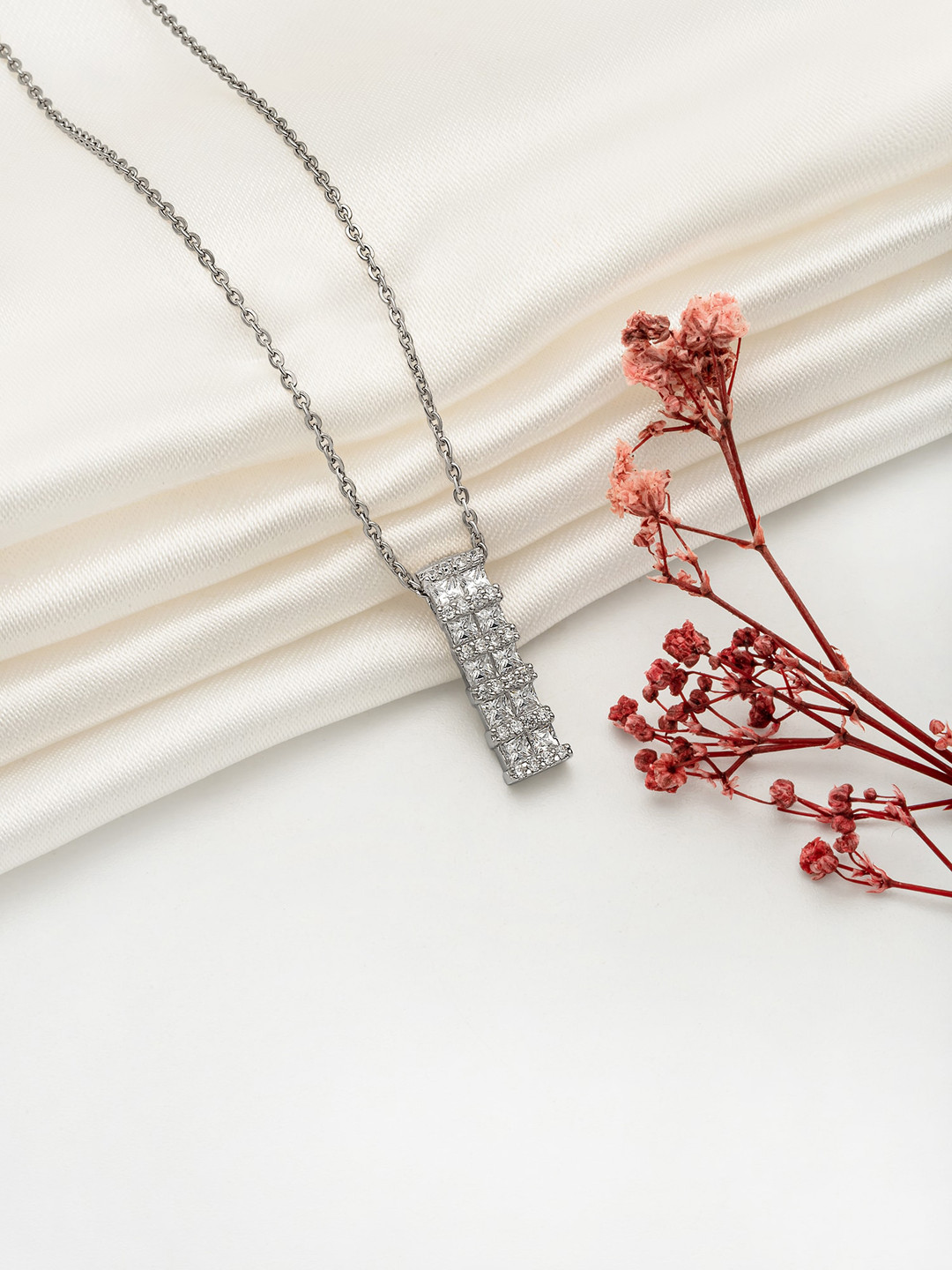 SILBERRY 925 Sterling Silver Rhodium-Plated Necklace Chain