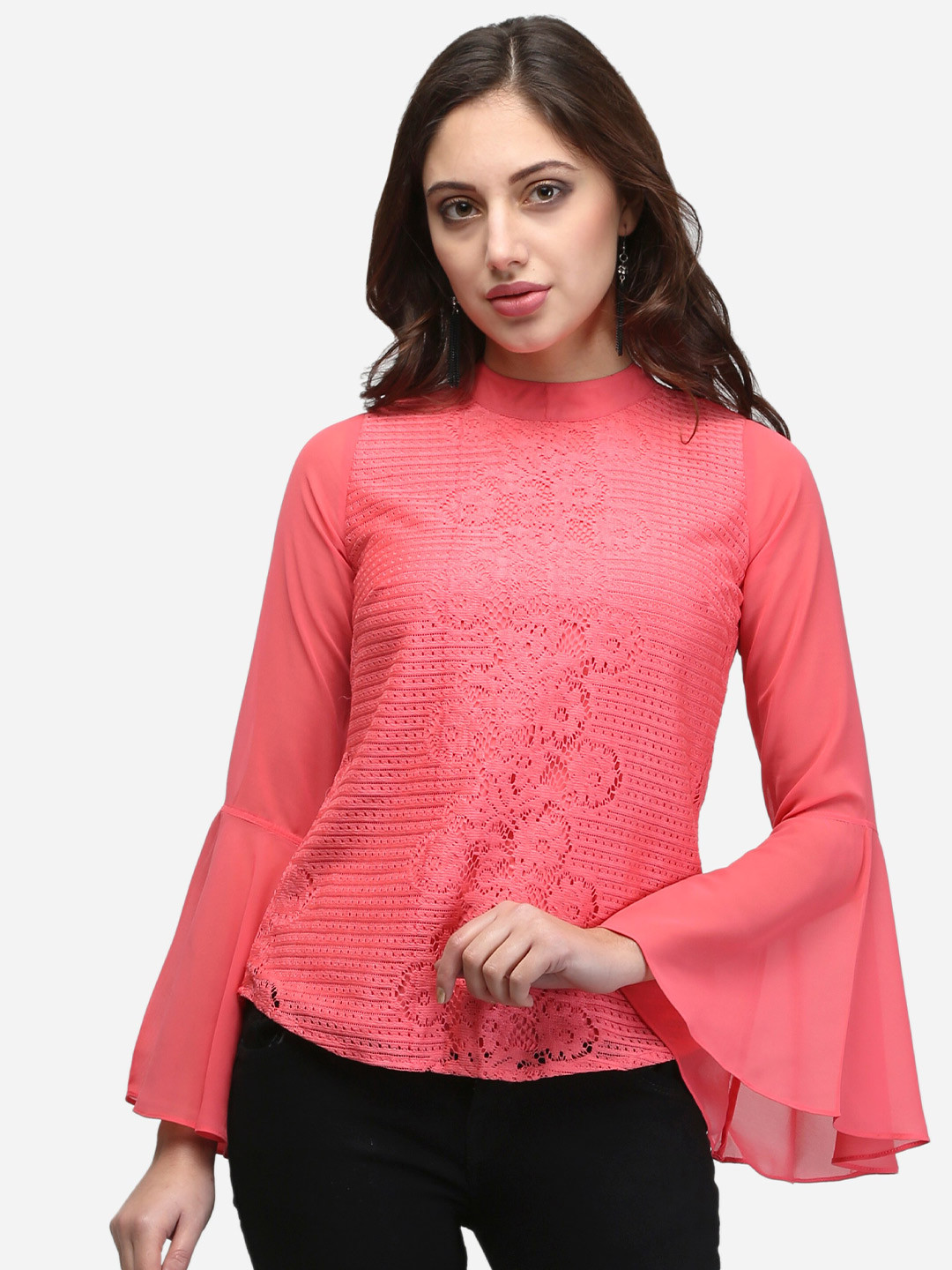 V&M Bell Sleeve Cotton Lace Top