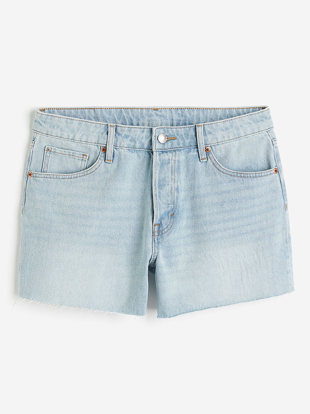 H&M Women Pure Cotton 90s Boyfriend Fit Low Denim Shorts