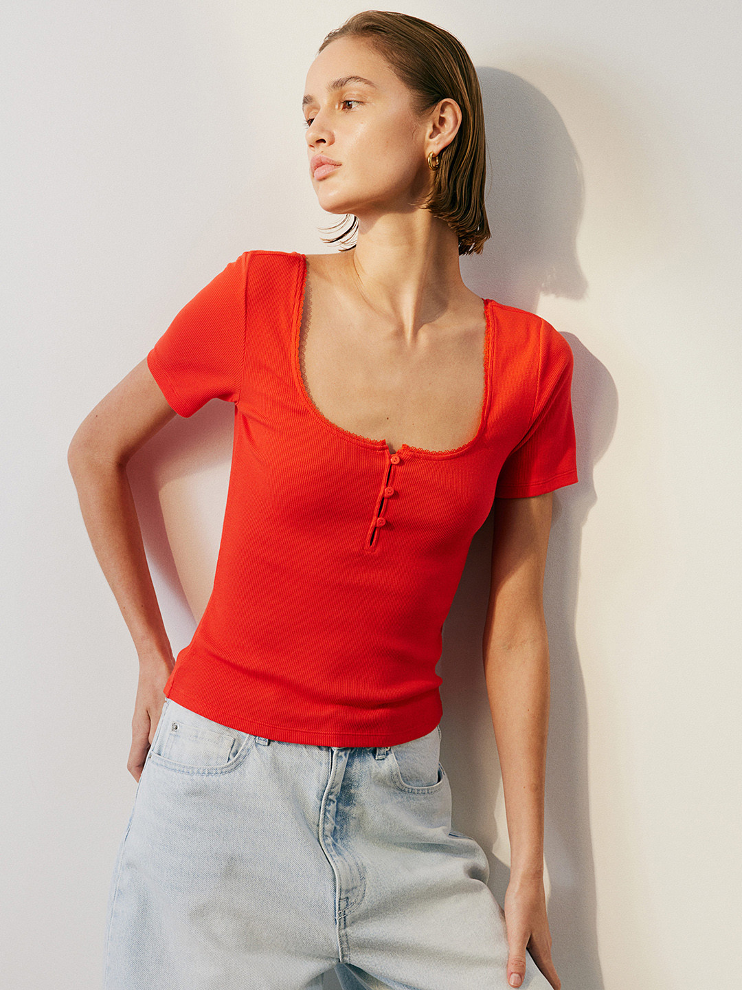 H&M Ribbed Jersey Top