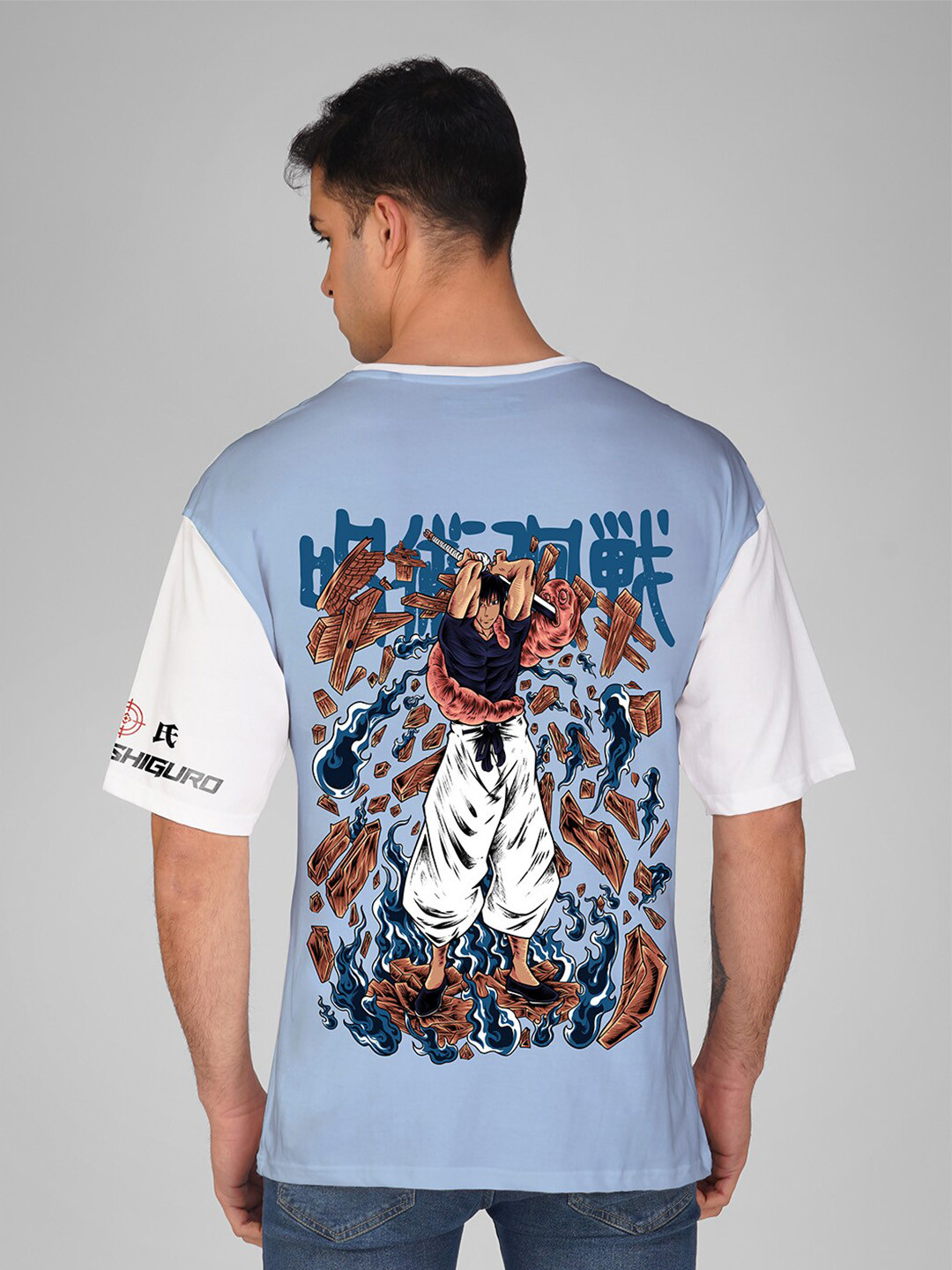 Crazymonk Toji Fushigro Anime Oversized Cotton Drop Shoulder T-Shirts