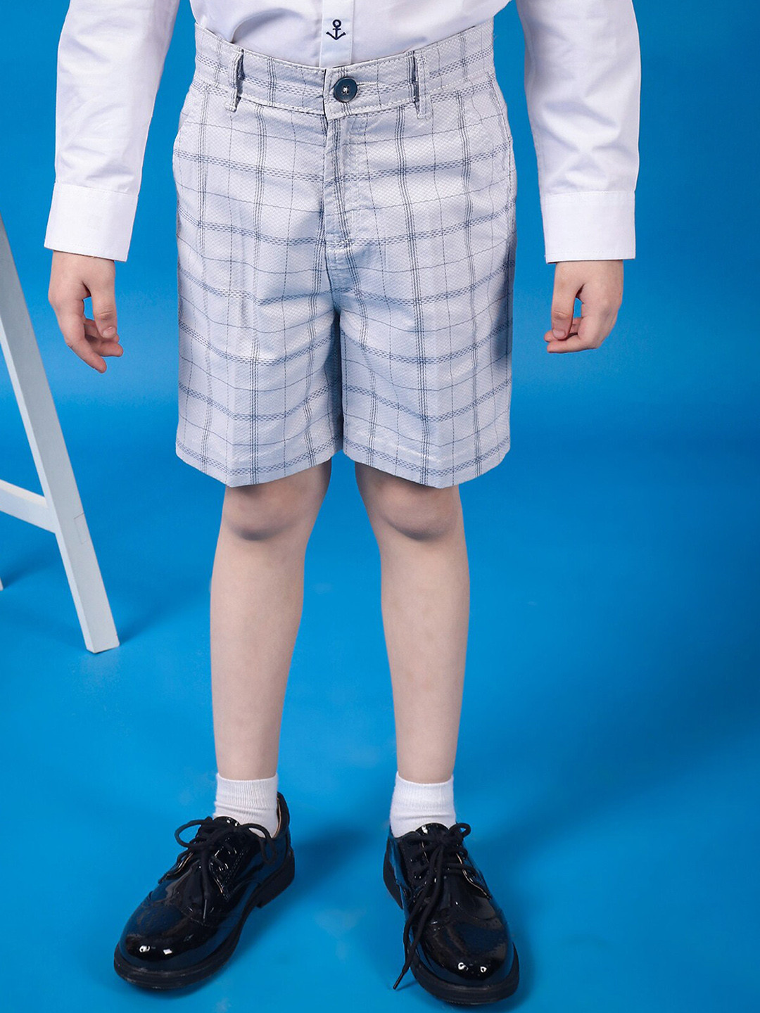 One Friday Kids Boys Pure Cotton Check Shorts With Side Pockets