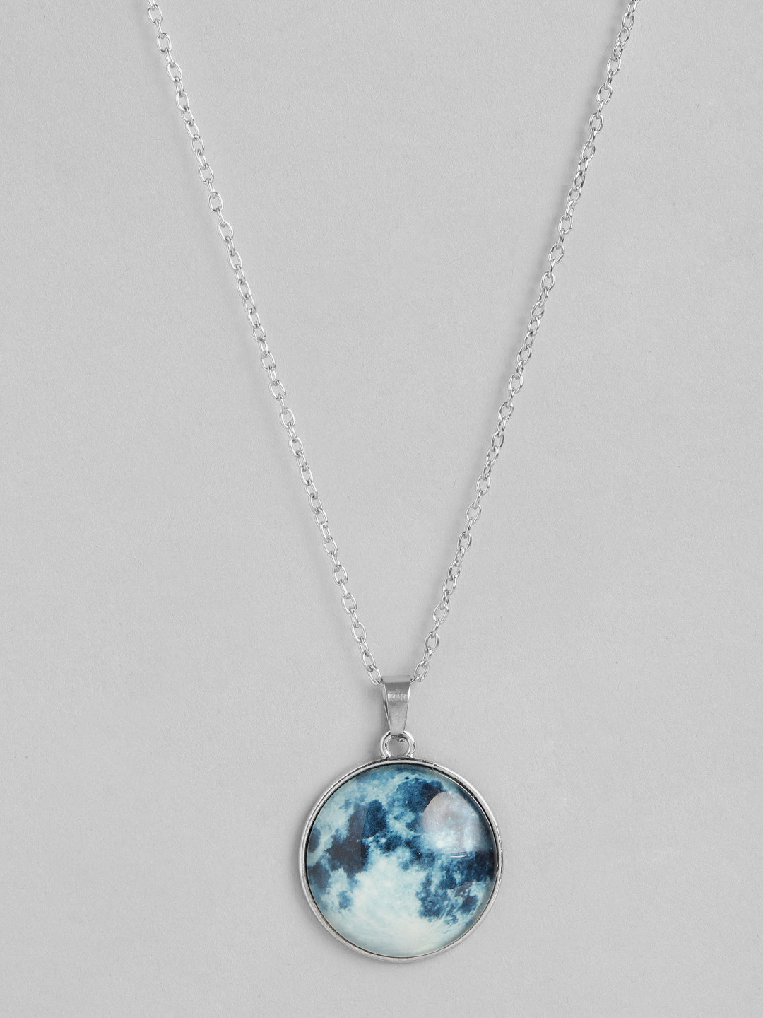 PARIS HAMILTON Silver-Plated Circular Glow in the Dark Pendants with Chains