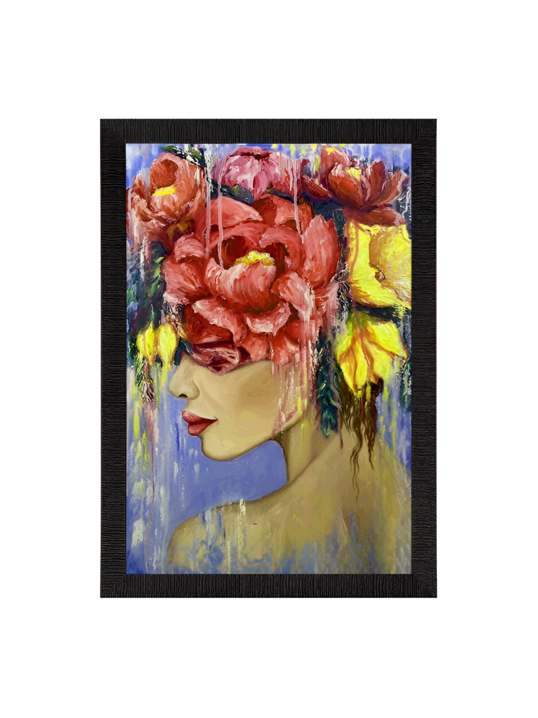 eCraftIndia Red & Purple Portrait Digital Printed Wall Painting