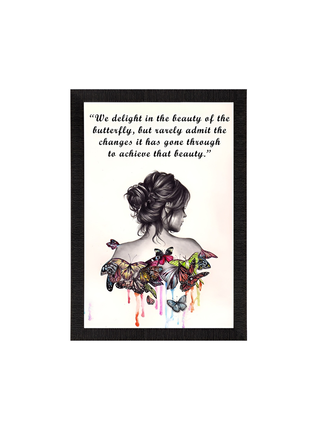 eCraftIndia White & Black Portrait Digital Printed Wall Painting