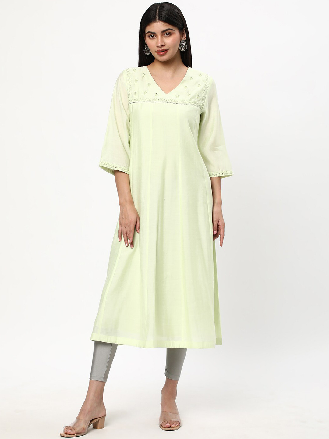 R&B Women Flared Sleeves Gotta Patti Kurta