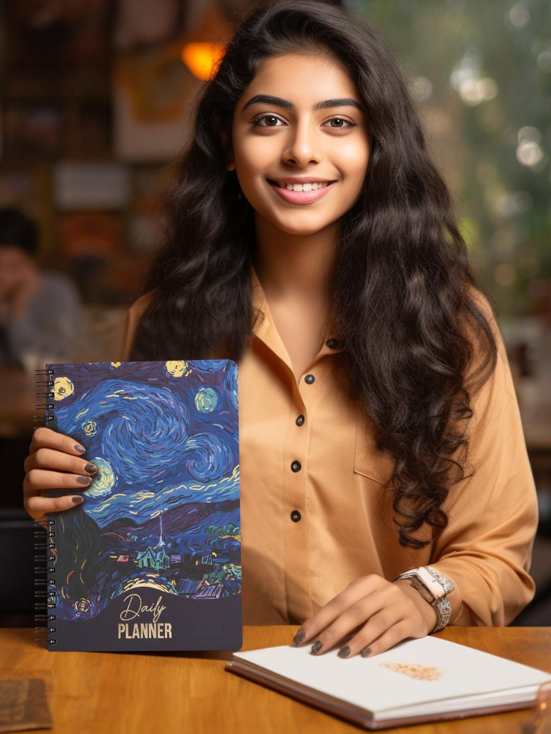 Doodle Graphic Printed A5 Wiro-Bound Undated Daily Planner