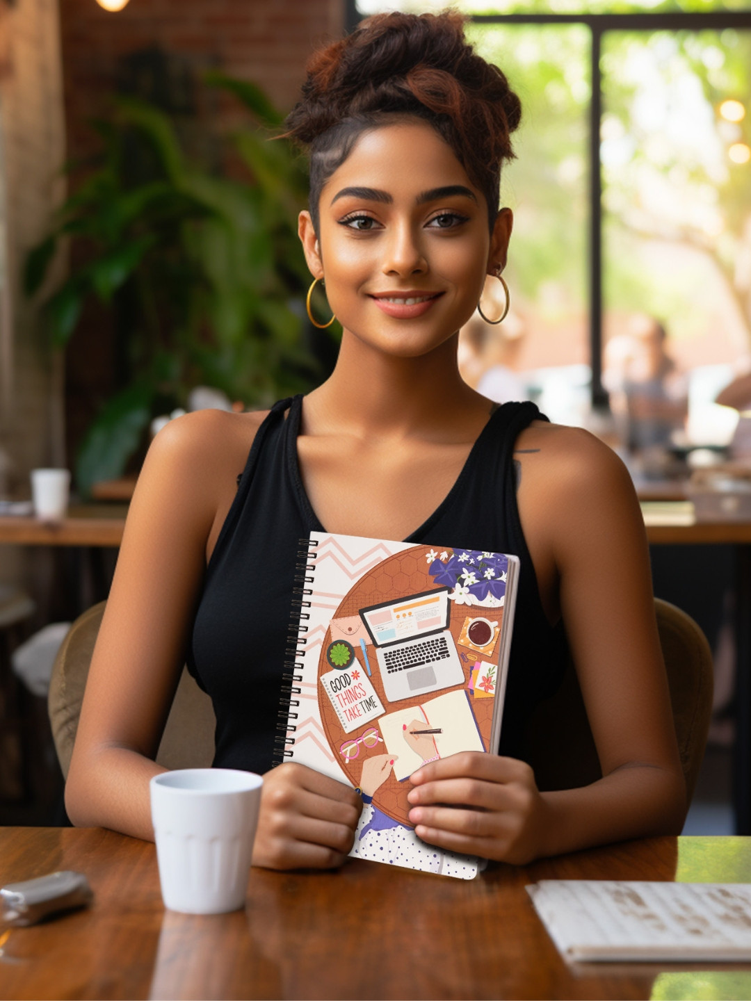 Doodle Graphic Printed A5 Wiro-Bound Undated Daily Planner