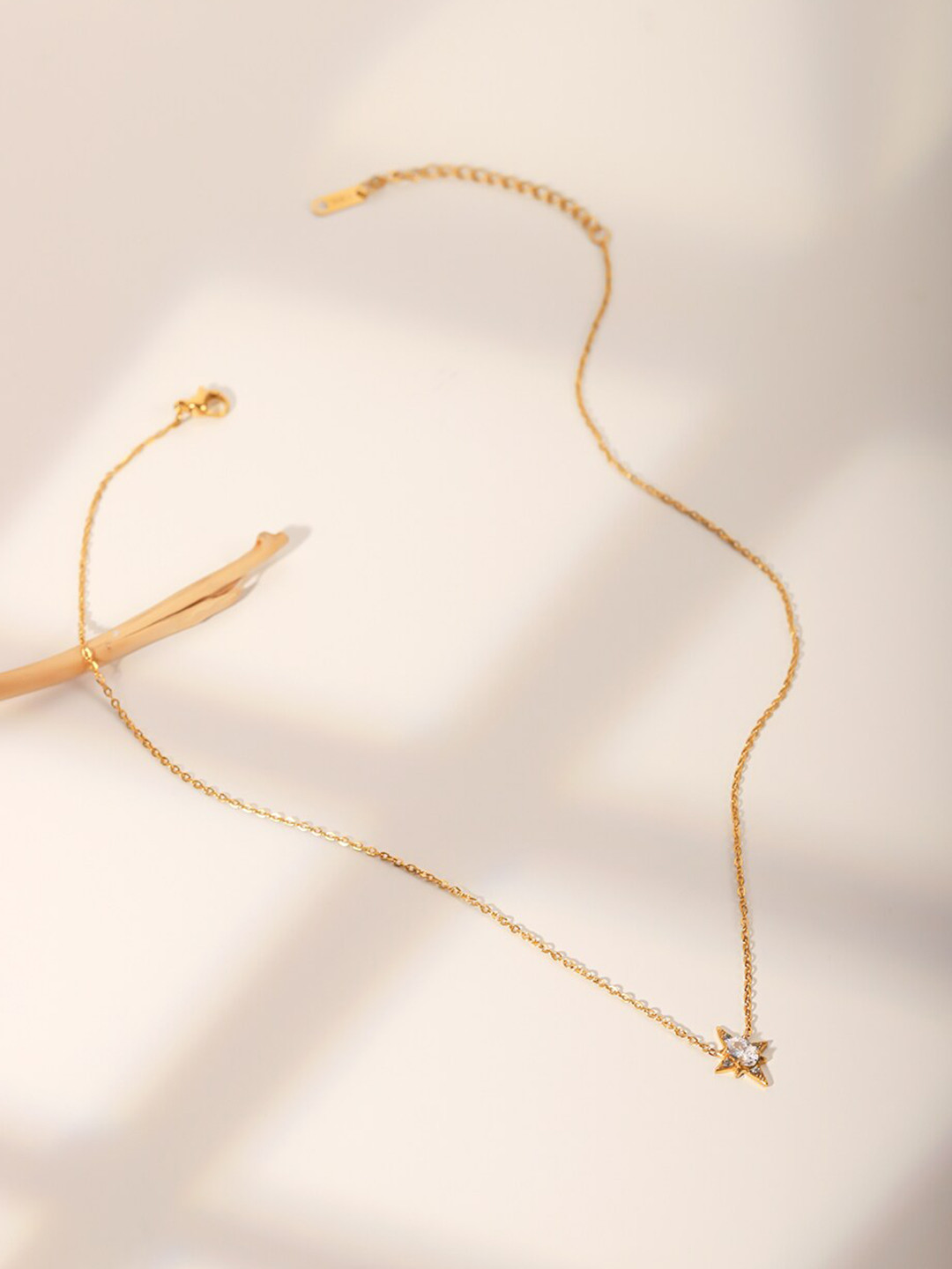 Inaya 18kt Gold Plated Stainless Steel Cubic Zirconia  Necklace