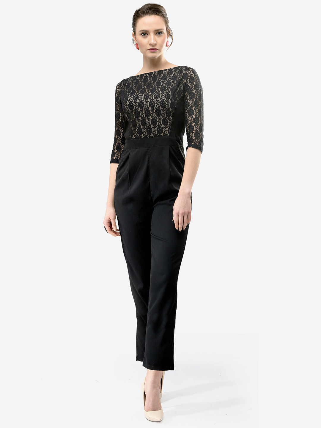 V&M Self Design Boat Neck Basic Jumpsuit