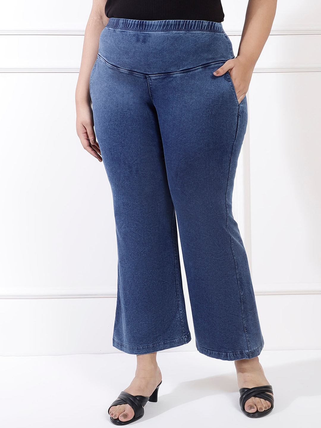 Amydus Women Plus Size Yale Jean High-Rise Flare Jeans