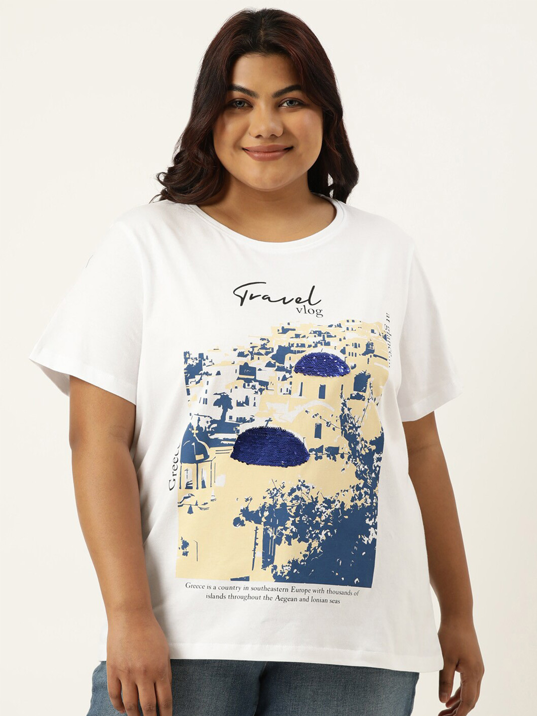 MARCA Bold Plus Size Graphic Printed Round Neck Bio Finish Cotton Regular T-shirt